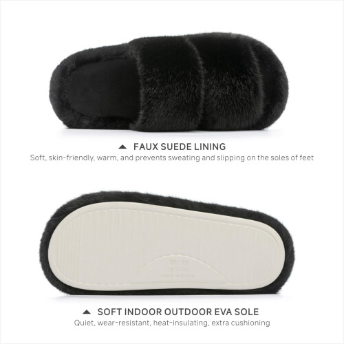 Dame hjemmesko i memory foam, sort, størrelse 6,5-8 2