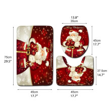 3-teiliges Weihnachts-Sankt Nikolaus rutschfestes Badezimmermatten-Set 45x75cm Boden- und WC-Abdeckung
