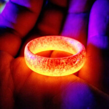 Size 11 Glow in The Dark Ring Luminous Flash Ring for Birthday Party Decoration, Plastic Glow Ring Party Supplies, 1 Piece,Red