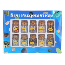 Rolling Crystals Set in Miniature Glass Bottles for Aura Cleansing Chakra Harmony Positive Energy Boost Spiritual Development Reiki Healing