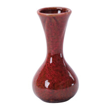 Unique Glazed Ceramic Bud Vases Red Farmhouse Decor Vases for Flowers, Decorative Rustic Flower Vase with Textured Crackle Design for Modern Living