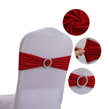 50PCS Elastic Chair Knot Wedding Decoration Buckle Sashes Back Cover Hotel Home  Elegant Modern Ribbon Decors,D