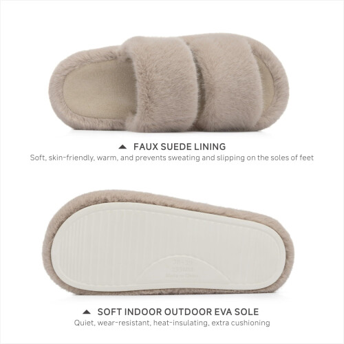 Γυναικείες παντόφλες Memory Foam Fuzzy Μαύρες, μέγεθος 6,5-8 2