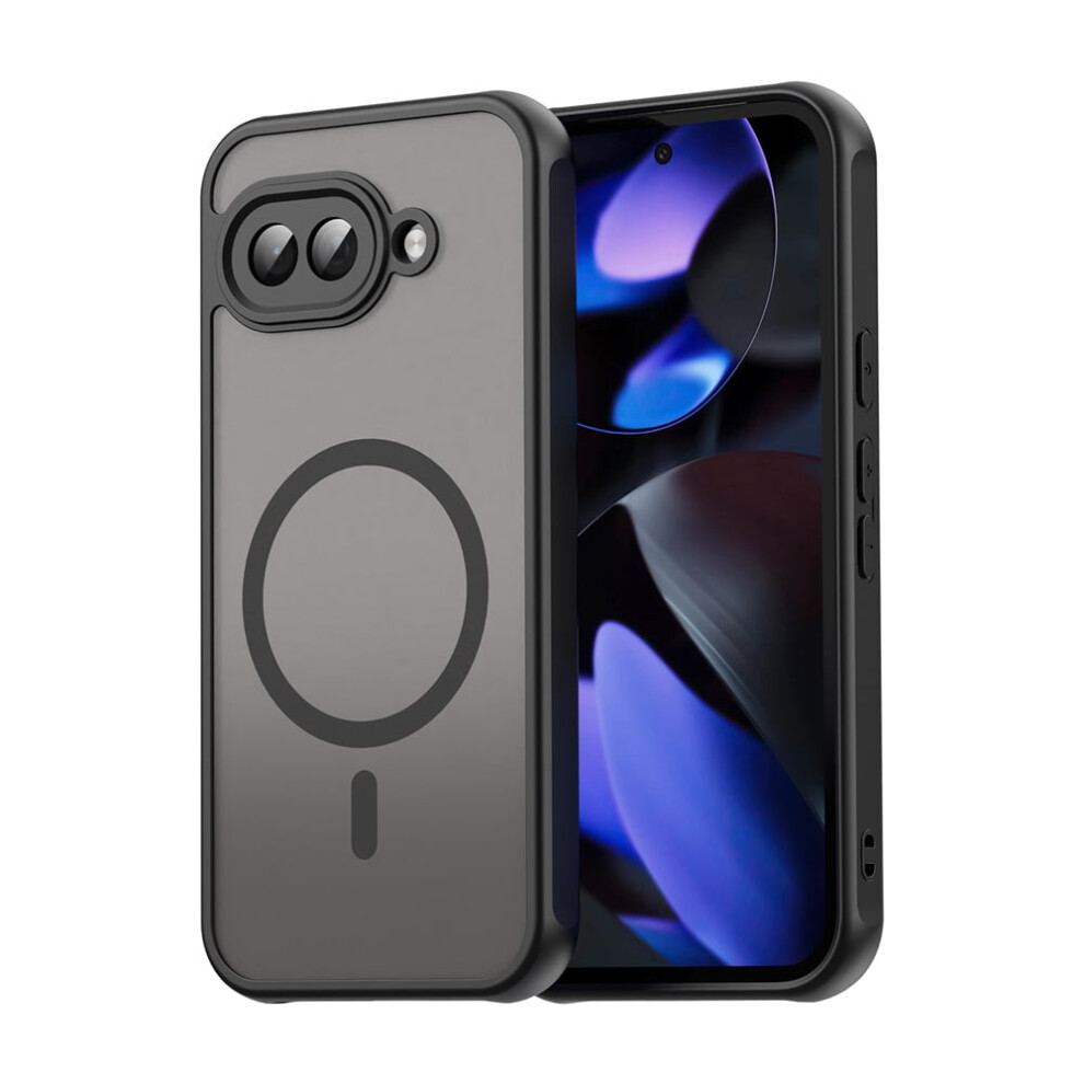 Magnetic Translucent Matte Case For Google Pixel 9A Â Compatible With Magsafe, Military-Grade Drop Protection, Black 9313598246356