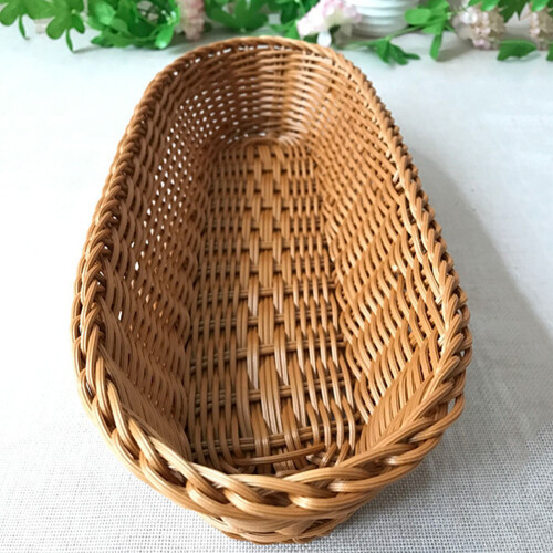 Χειροποίητο καλάθι Imagination Rattan καφέ, πολλαπλών χρήσεων, οργανωτής σνακ με λείους 1