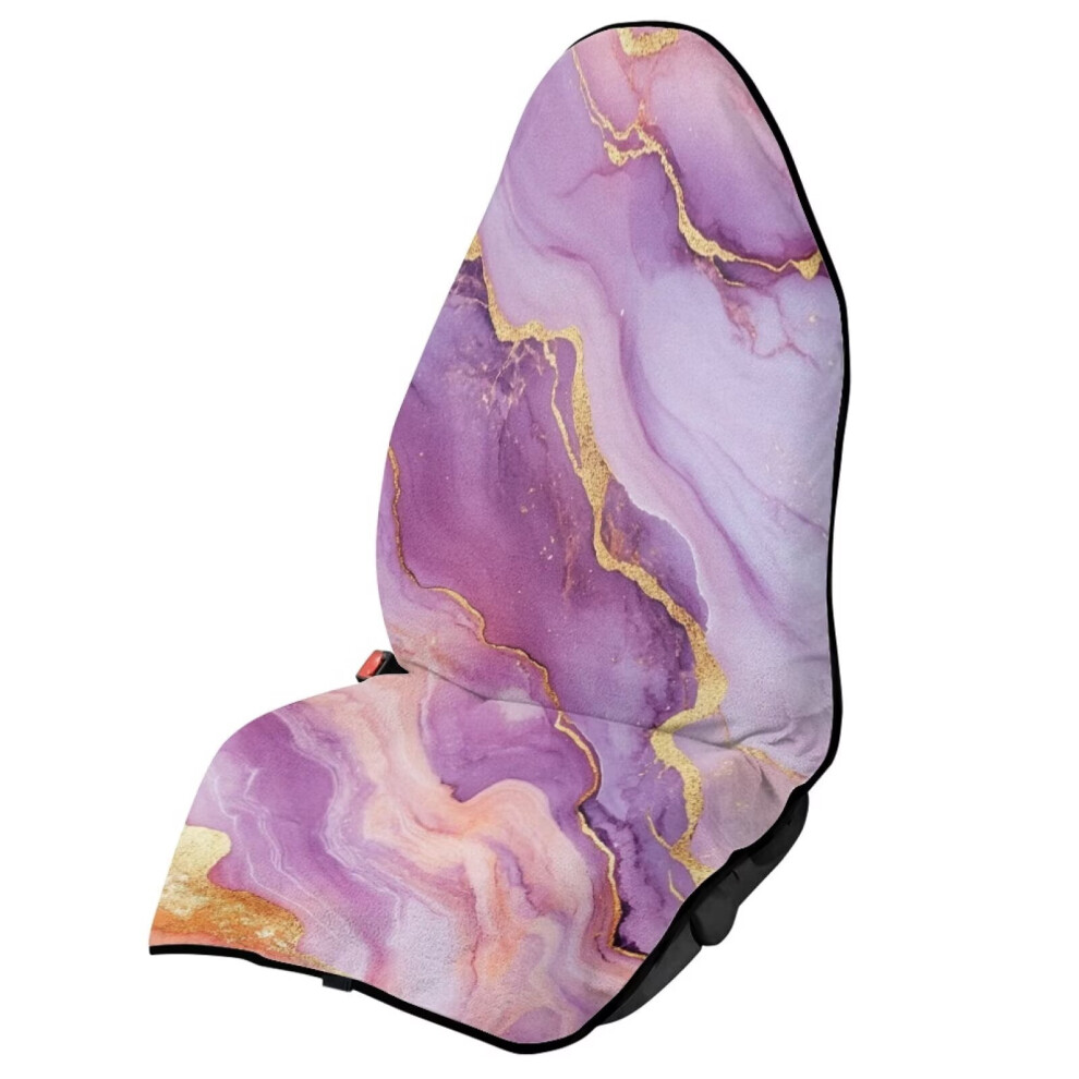 Marble Print Waterproof Car Seat Covers Front Seats Purple 919886114254
