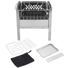 Backpacking Lightweight Stove Portable Foldable Wood Burning Stainless Steel Outdoor Grill For BBQ Picnic Camping Cooking Equipment