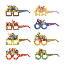 Lot de 16 lunettes à thème Mario, accessoires de fête pour photomaton, personnage de dessin animé, cadeau d'anniversaire cosplay pour enfants.