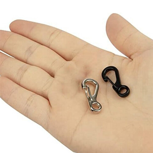 Alloy Carabiner Clip Tiny Spring Snap Hook Carabiners for Backpack Keychains Accessories(Silver) 2