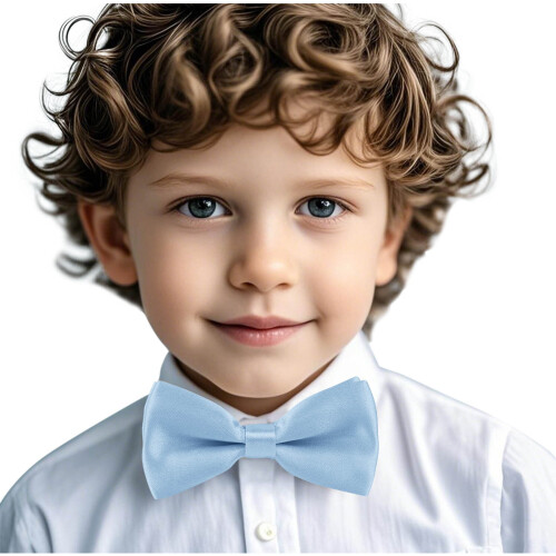 Bow Ties Solid Color Adjustable Bow Tie Collection for Kids and Boys Light Blue Free Size 2
