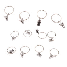 Lot de 12 anneaux de rideau de douche avec pinces, œillets et crochets de 30 mm