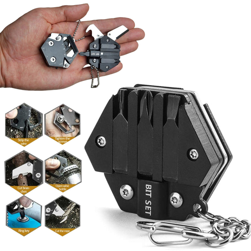 Multitool Card Keychain Screwdriver Set Â Hexagonal Foldable Kit Compatible With Everyday Use & Gifts 9065194313122