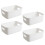 White Plastic Storage Box (20x14x7 cm), 4-Pack Organizer Crate for Kitchen, Bathroom & Wardrobe 1
