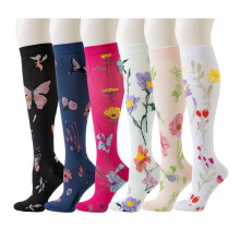 Compression Socks for Women Circulation Knee High 6 Pairs for Nurses, Running, Travel, Athletic，Christmas Day Gifts，Style 2