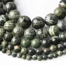 Green Zebra Stone Round Beads Natural Stone Strand 4mm