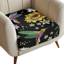 Housse de coussin de canapé tournesol, housse d'extérieur colibri – Lavable, facile à installer, compatible avec les petits bancs et canapés,