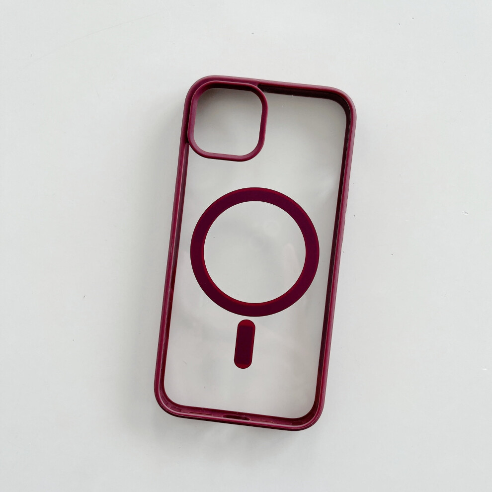 Magnetic Iphone 13 Mini Case Â Magsafe Compatible, Clear, Shockproof, Anti-Scratch, Four-Corner Cushion, Drop-Resistant, Winered 9313598247353