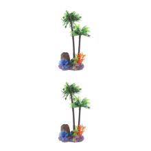 2Pièces Décor Aquarium Plantes Multicolores Matériau Sûr Pour