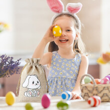 Sachets à bonbons AuroraX pour cadeaux de fête, jolis sacs à cordon réutilisables en forme de carotte pour Pâques, articles de fête beiges pour