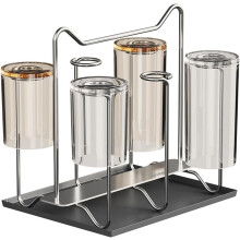 Cup Drying Rack Stand, Stainless Steel 6 Cups Mug Drying Rack Drainer Holder, Countertop Cup Rack Dryer for Glasses, Tumbler, Water Bottle