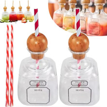 Gobelets réutilisables en acrylique transparent de 375 ml avec paille – pour jus, vin, champagne, cocktails, tequila – Parfaits pour les fêtes
