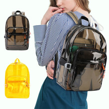 Rucsac transparent din PVC, design transparent, capacitate mare, compartimente multiple, curele confortabile, ușor pentru evenimente, sport