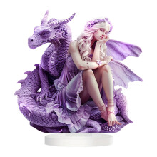 Bohemian Purple Dragon Fairy Acrylic Ornament with Base
