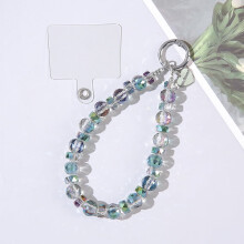 Bracelet de téléphone avec perles de cristal, attache et breloque scintillante pour femme
