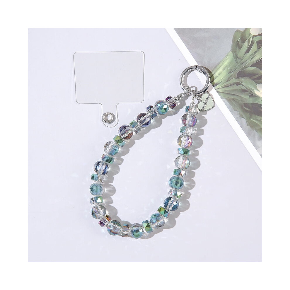 Crystal Beaded Phone Wrist Strap With Tether Tab Sparkling Cute Phone Charm Bracelet Strap For Women 9448990709182