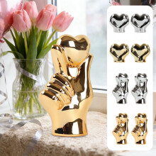 Ceramic Heart Figurines Minimalist 2 pcs