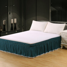 Non Slip Lace Bed Skirt 39.37x74.8in with Elastic Drooping Bed Skirt Hotel Style Bed Skirt Suitable For Home Hotel Spring Mattress