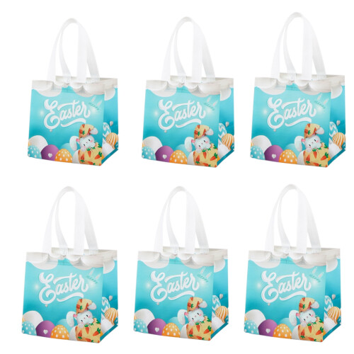 Easter Egg Hunt Bags with Handle 6 Pcs