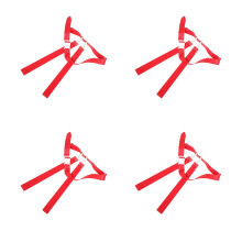 4Pcs Red Rugby Waist Flag Belts Adjustable PVC Football Accessories