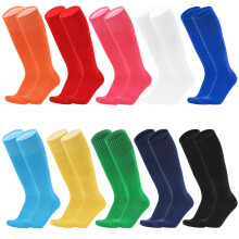10 Pairs Kids Soccer Socks Stretchy Knee High Tube Socks Colorful Football Athletic Team Socks for Boys Girls (7-12 Years Old)
