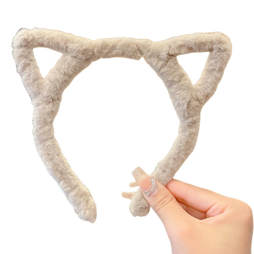 Kitten Ear Hairband Leopard Pattern Plush Hair Hoop