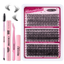 DIY Individual Lash Clusters 50D+60D Mixed Pack - Large Capacity Curly Thick False Lashes for Custom Eye Makeup