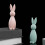 Pink Easter Resin Bunny Figurine Set of 3 4