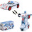 Coche de policía robot transformable de juguete con luces y sirena. 1