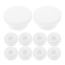 Sink Overflow Cover Round White Plastic 10 pcs