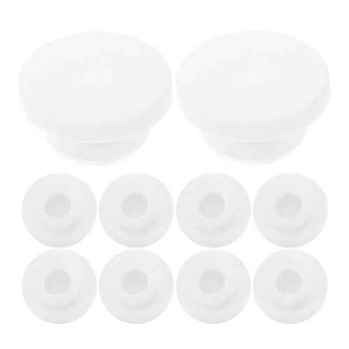 Sink Overflow Cover Round White Plastic 10 pcs