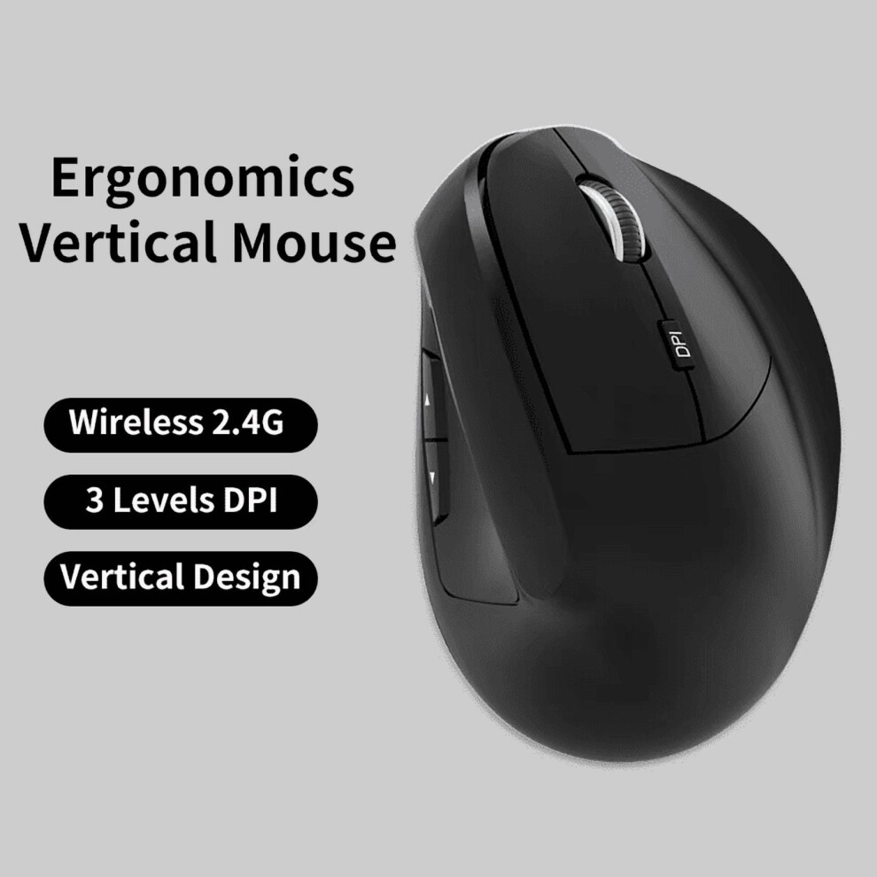 Wireless 2.4G Vertical Mouse Ergonomic Design 1200 Dpi 971050372778
