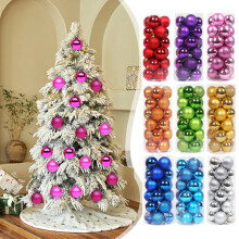 Shatterproof Christmas Ornaments Balls Set, 24pcs Hot Pink, 1.18in, Compatible with Christmas Trees