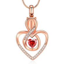 Heart Cremation Urn Necklace for Human/Pet Ashes – Birthstone Heart Locket Keepsake Pendant, Compatible with Ashes