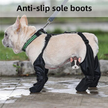 S Size Soft French Bulldog Shoes Adjustable Waterproof Dog Boot Legging Non-Slip Breathable Dog Shoes Pet Paws Protector