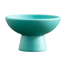 Round Ceramic Flowerpot Decorative Flower Bowl for Bookshelf Patio Farmhouse Blue