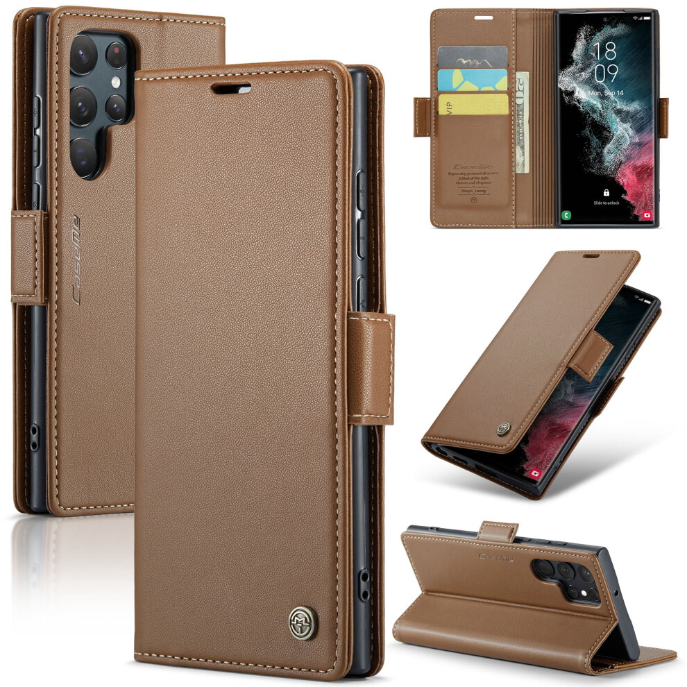 Caseme Leather Wallet Case For Samsung Galaxy S22 Ultra 5G 908436833066