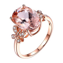 Bague statement en or rose avec strass, plaquée or 18 carats, zircon cubique, bague empilable pour femme – Idéale pour un bal de promo, un