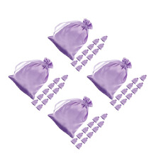 48Pcs Satin Wig Storage Bags Violet Drawstring Travel Hair Tools Cases