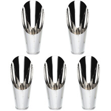 5Pcs Small Garden Buckets Silver Soil Dig Lightweight Portable