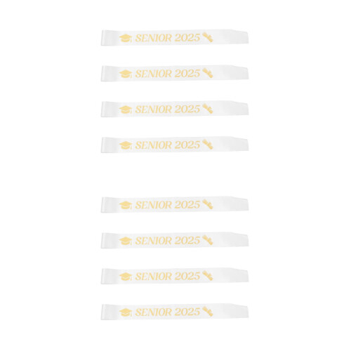 8St Witte Senior Sashes Stof Afstuderen Feest Versiering